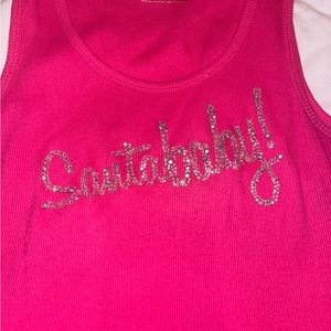 Victoria’s Secret Sexy Little Things Pink Santa Baby Rhinestone Tank Top M